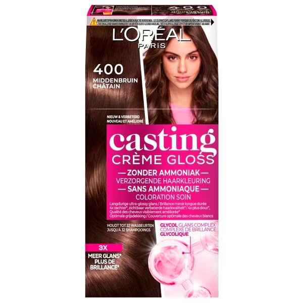 L'Oréal Paris Casting Crème Gloss poltrajna barva za lase odtenek 400 Middenbruin