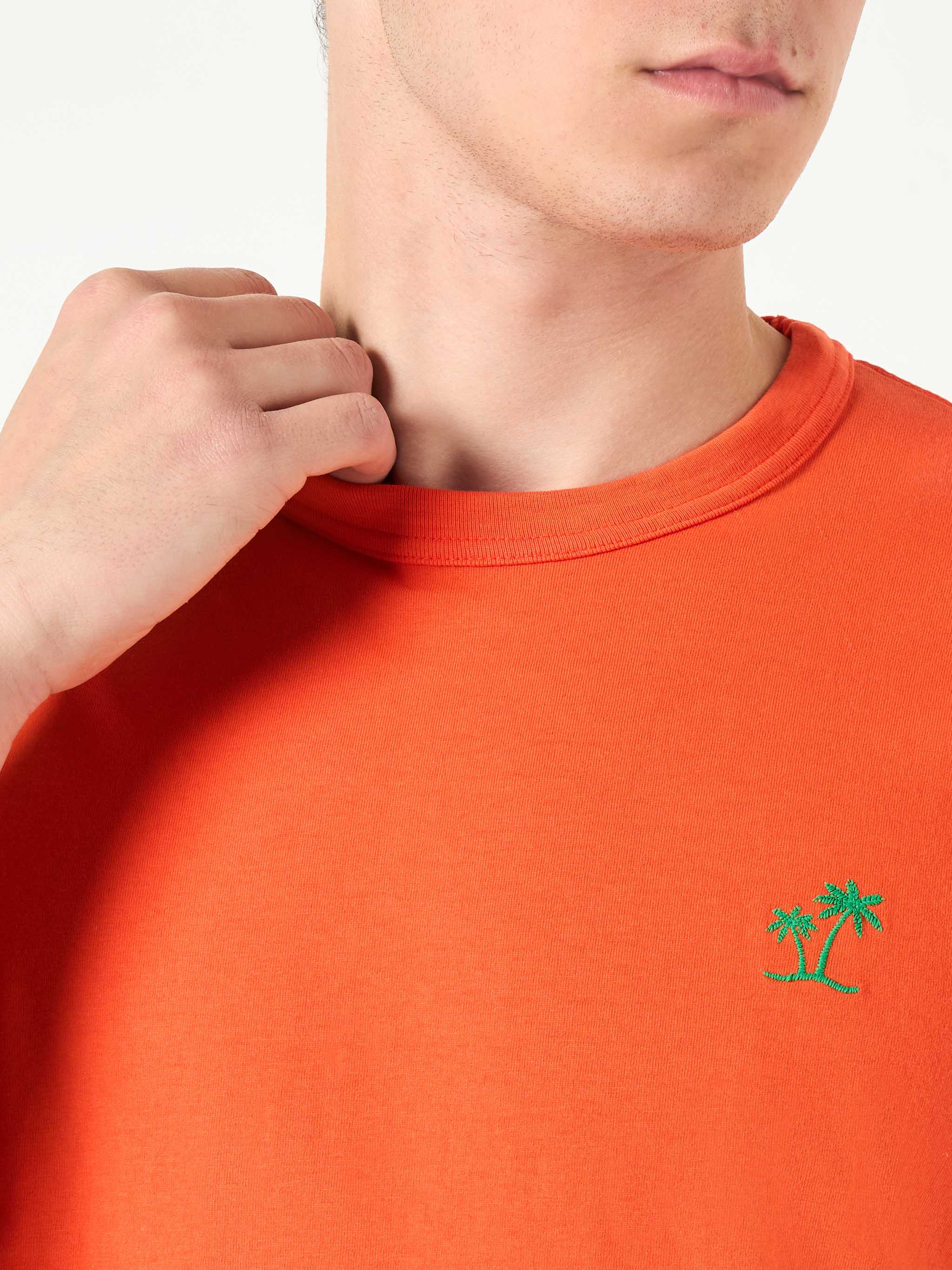 Oranje katoenen heren T-shirt