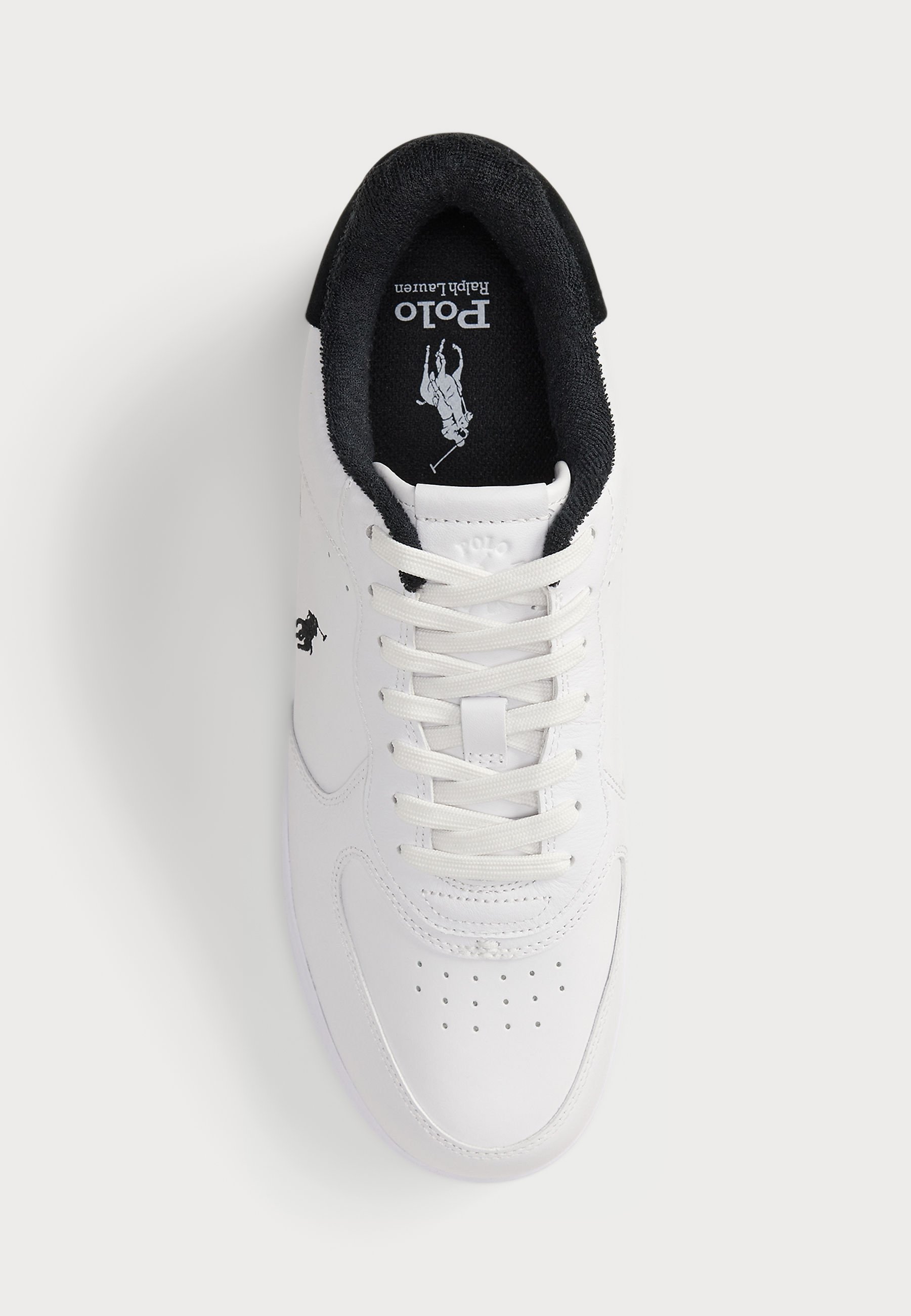 Polo Ralph Lauren MASTERS COURT LEATHER SNEAKER UNISEX - Vabaajajalatsid - valge/must
