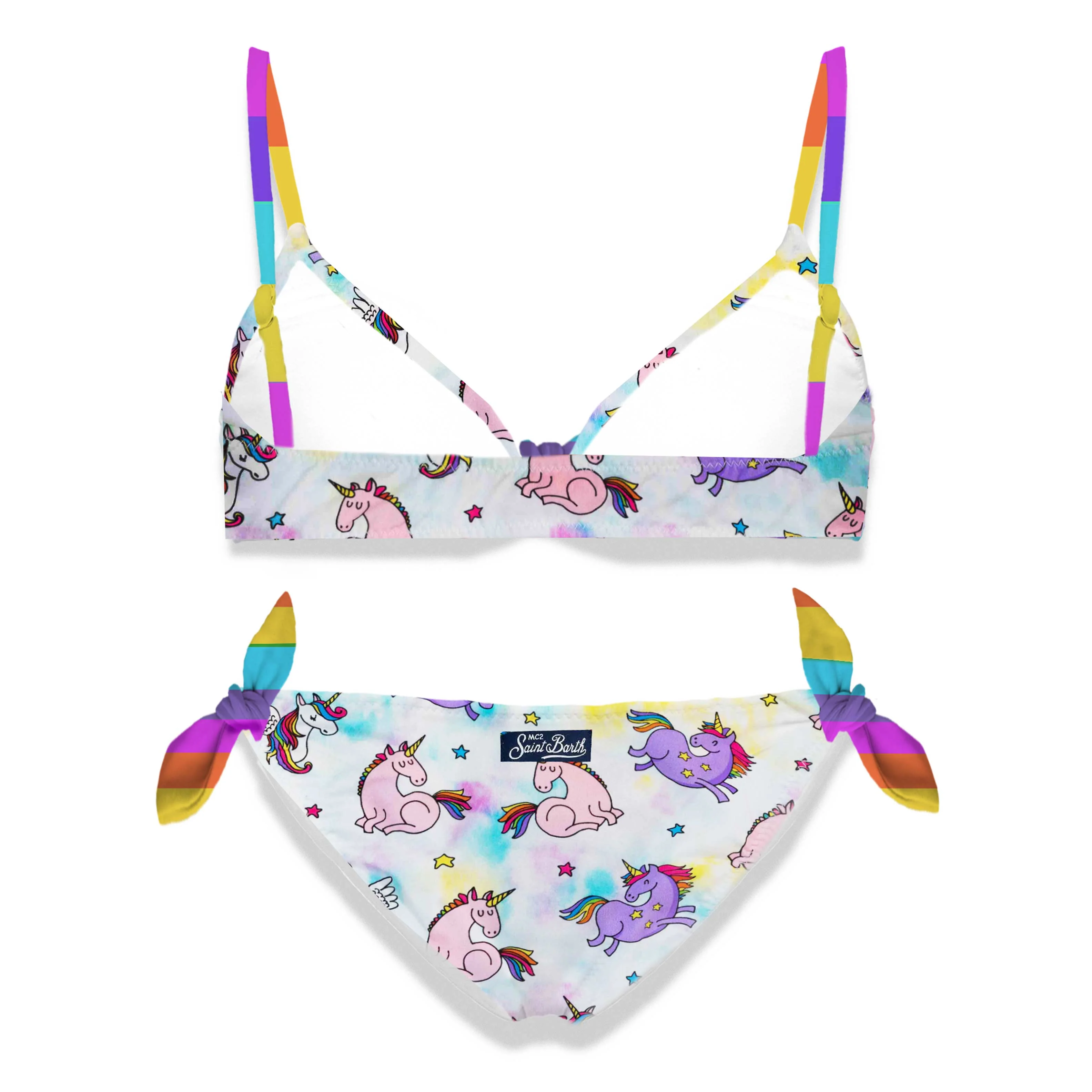 Bikini triangle pour filles avec rubans