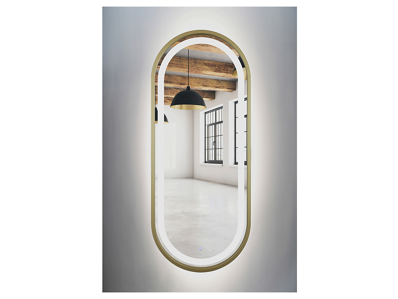 Lustro łazienkowe ścienne LED 35x100 cm złote