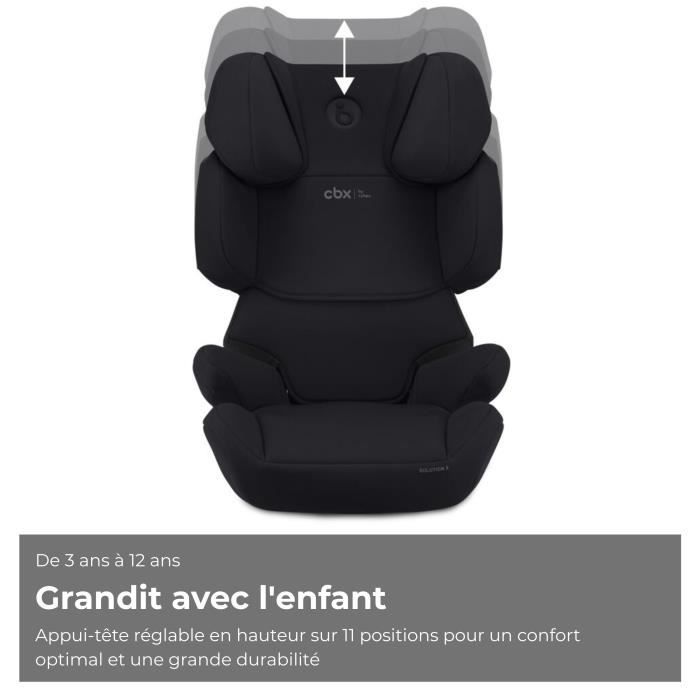 Silla de coche Cybex Solution X i-Fix para niños de 3 a 12 años, de 15 a 50 kg y de 100 a 150 cm - Negra