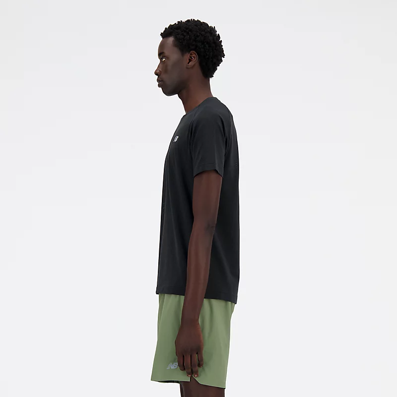 Gebreid T-shirt voor heren - ZWART