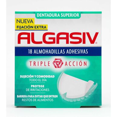 Almohadillas adhesivas Algasiv para prótesis dentales superiores 18 unidades 18 unidades