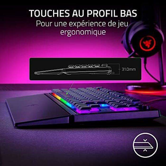 Clavier Gamer - Razer - Ornata V3 Tenkeyless - Méca-Membrane - Repose-Poignet Magnétique - Rétroéclairé
