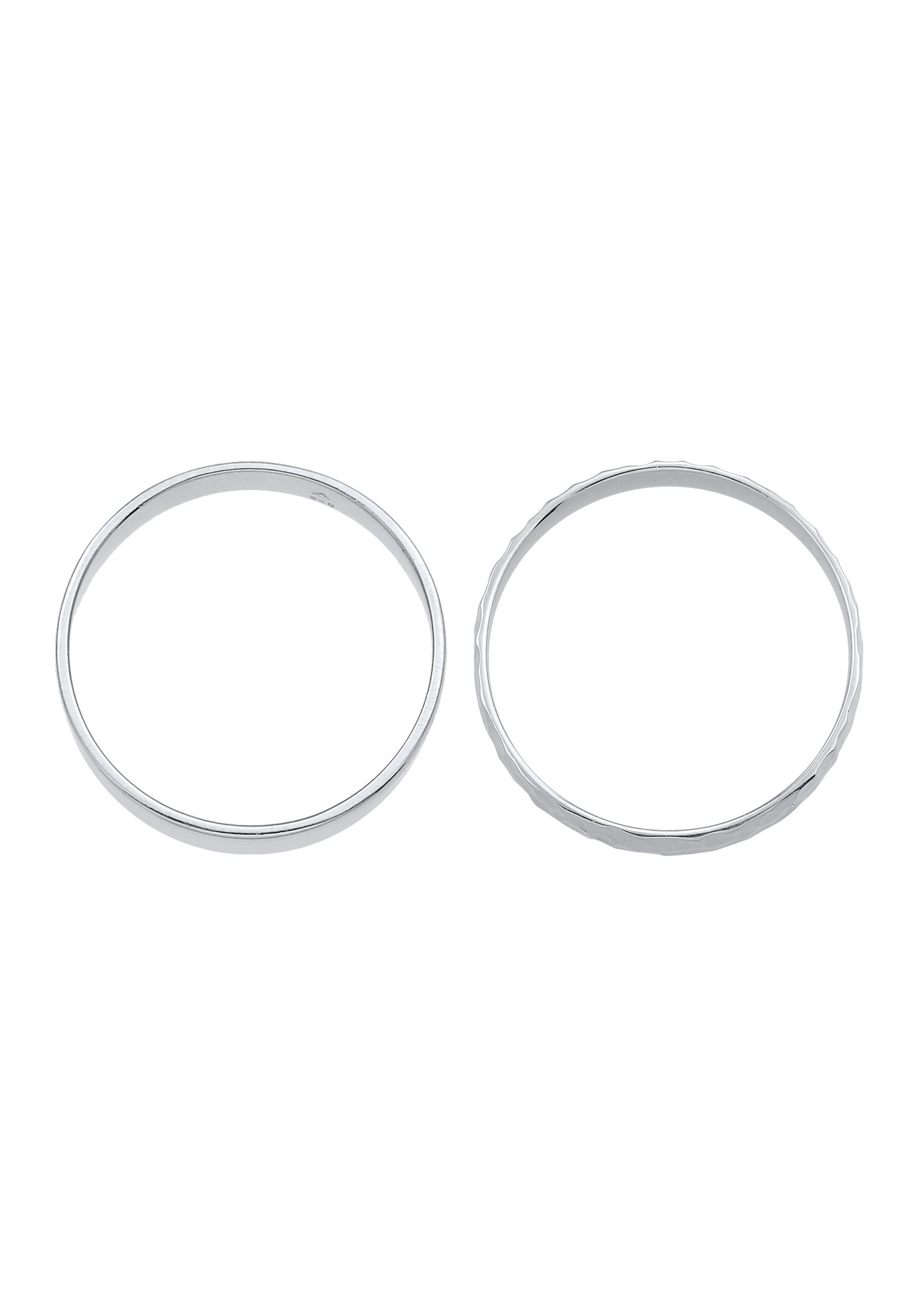 KUZZOI Hommes Bande Set Basique Martelé en Argent Sterling 925 Oxydé