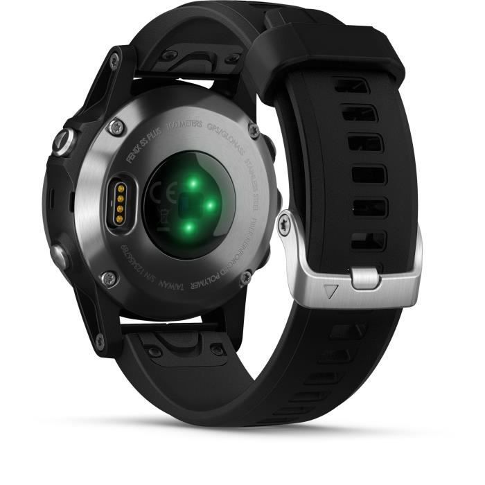 Garmin - Fenix 5S Plus - Montre connectée GPS Multi-sports & Santé - Garmin Pay, Cartographie & Musique - Cadran 51 mm - Noir