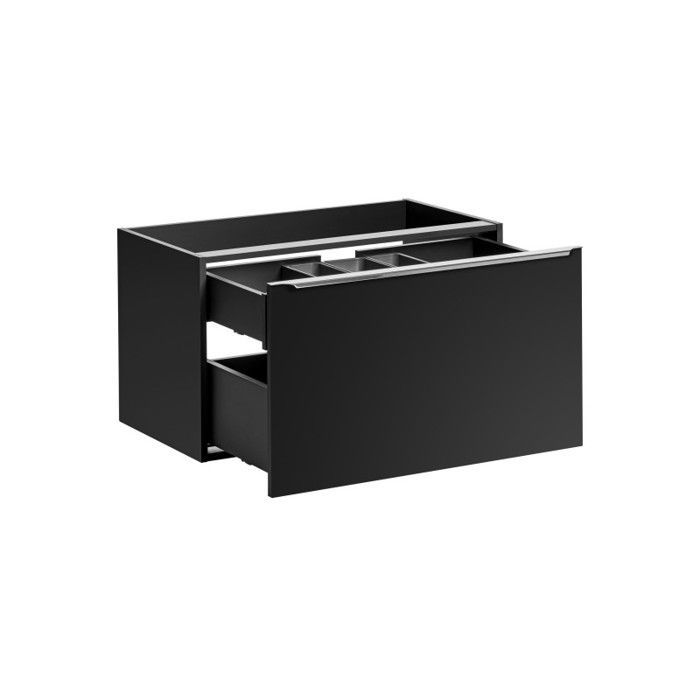 Badkamerset - GENERIC - Rosario Zwart - Dubbele wastafels - 180 cm - Moderne meubels