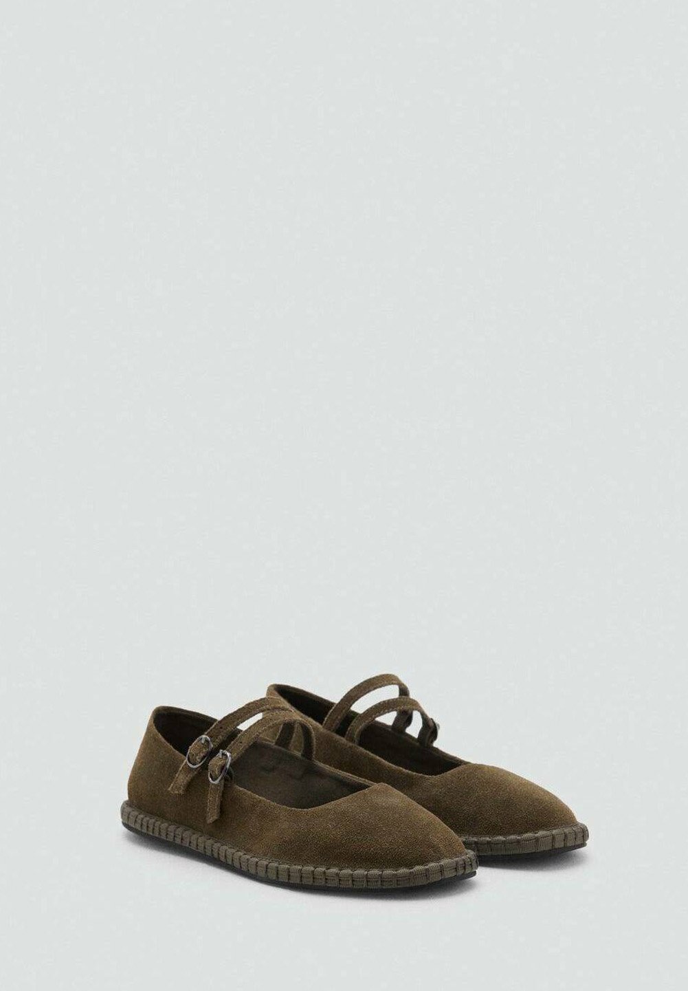 Ballerines à bride cheville Mango Kids TEEN - kaki