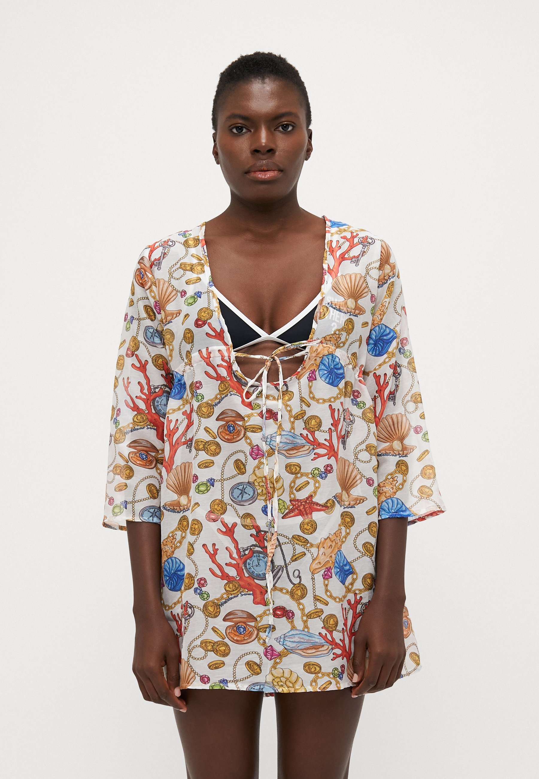 Robe courte de bain Moschino - Accessoire de plage - blanche