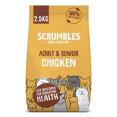 Hrană uscată pentru pisici Scrumbles Adult & Senior cu pui