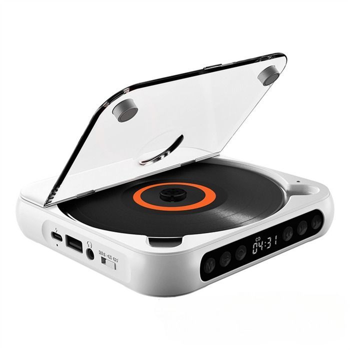 Reproductor de CD Bluetooth portátil HiFi ligero con altavoz, función de repetición, MP3, AUX y USB.