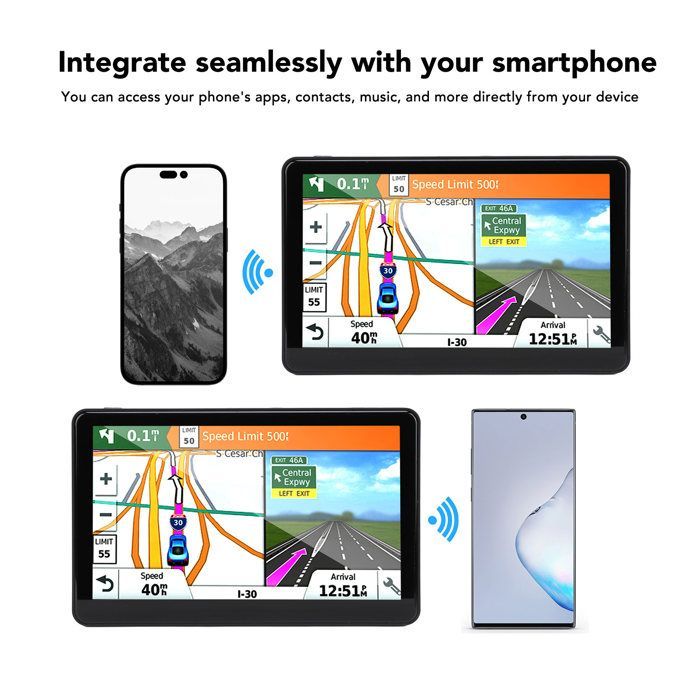 Navigateur automobile Système de navigation automobile 9in pour Carplay Wireless pour Android Auto 2.5D moto electronique