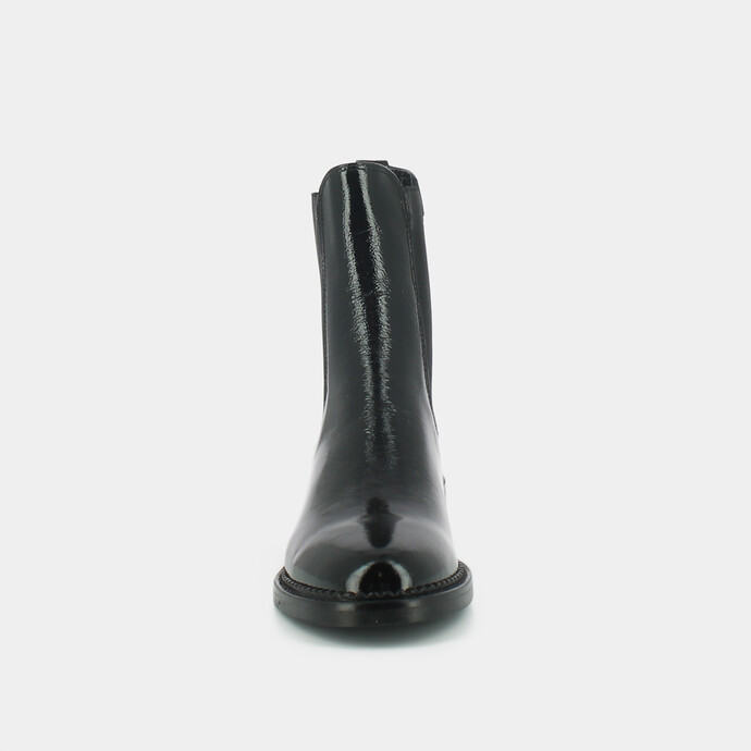 Bottines à élastiques  en cuir vernis noir