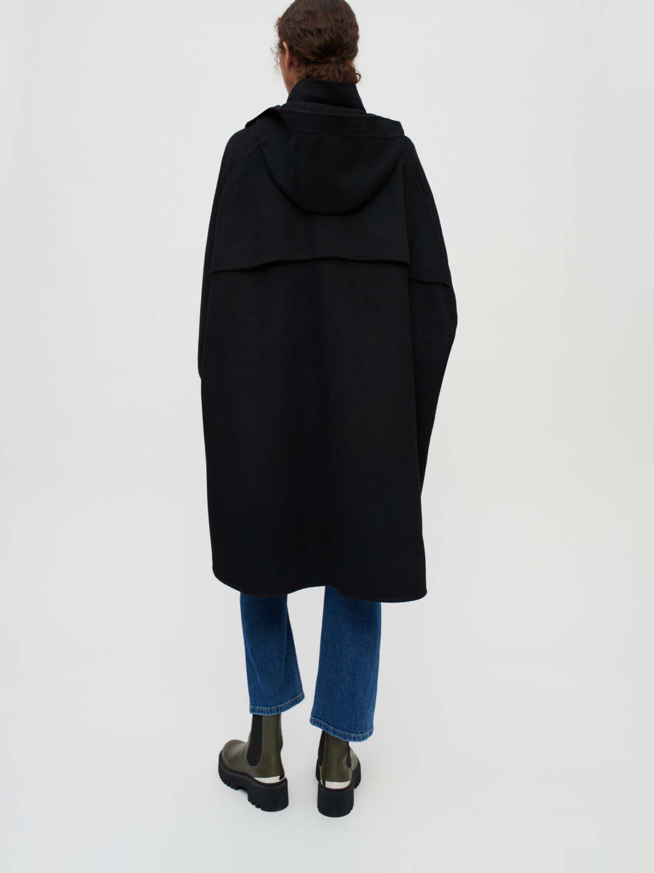 Palton reversibil supradimensionat - Negru