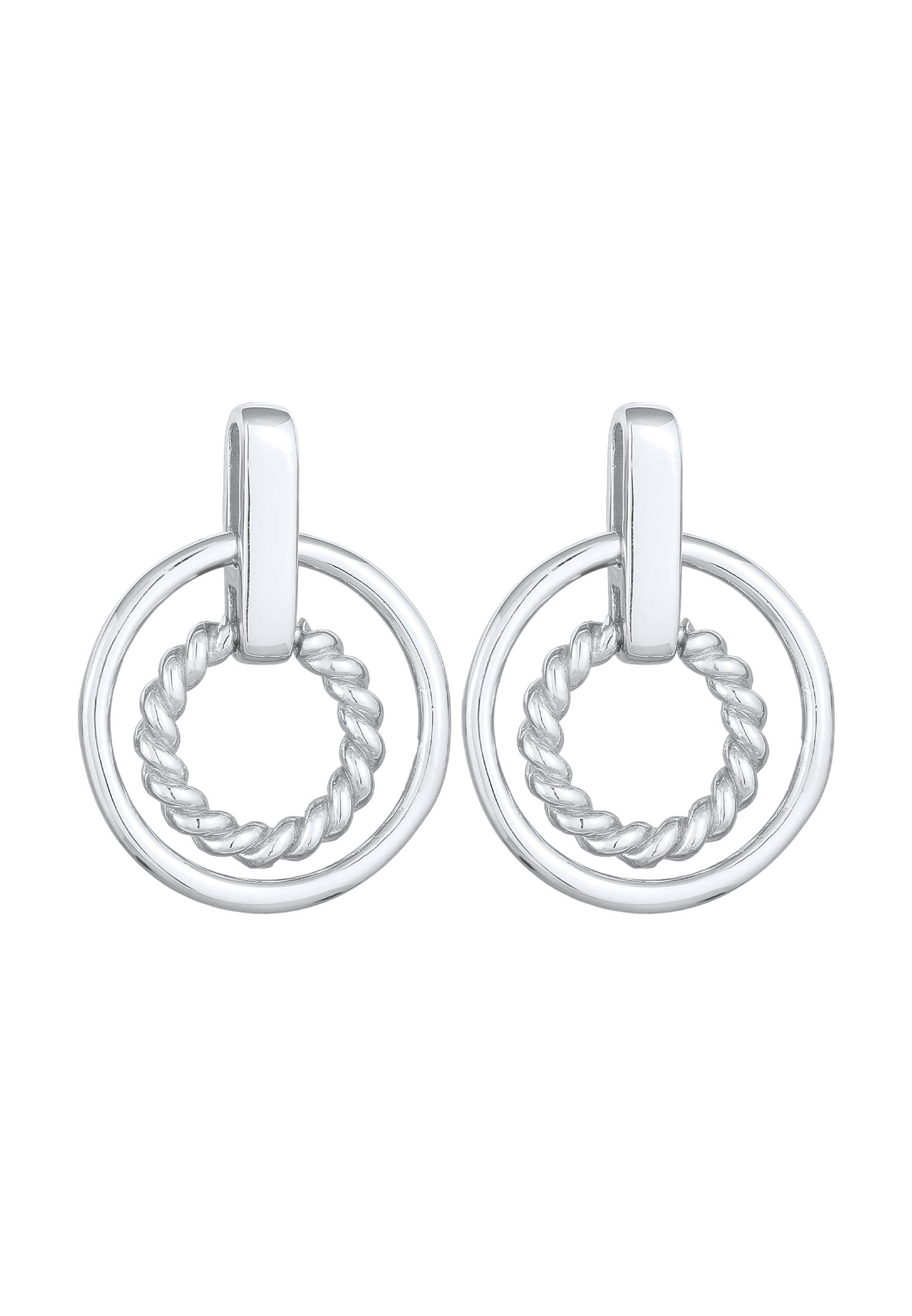 Elli Boucles d'oreilles pour femmes Cercle Torsadé en argent massif 925