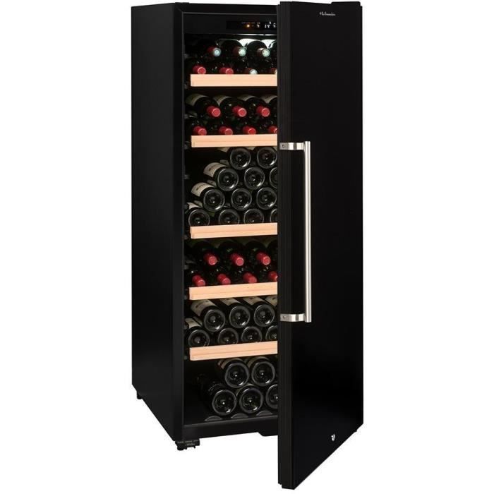 Cave à vin de vieillissement - LA SOMMELIERE - CTP177A - 165 bouteilles - Porte pleine - Classe F - 59,5 x 67,5 x 135,5 cm - Noir