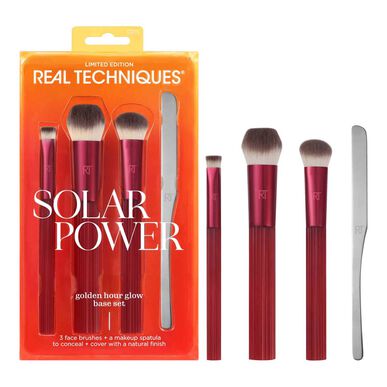 Real Techniques Solar Power Golden Hour Glow Base Set Brush Set Fond de teint Highlighter Blush 1 pc 1 pc