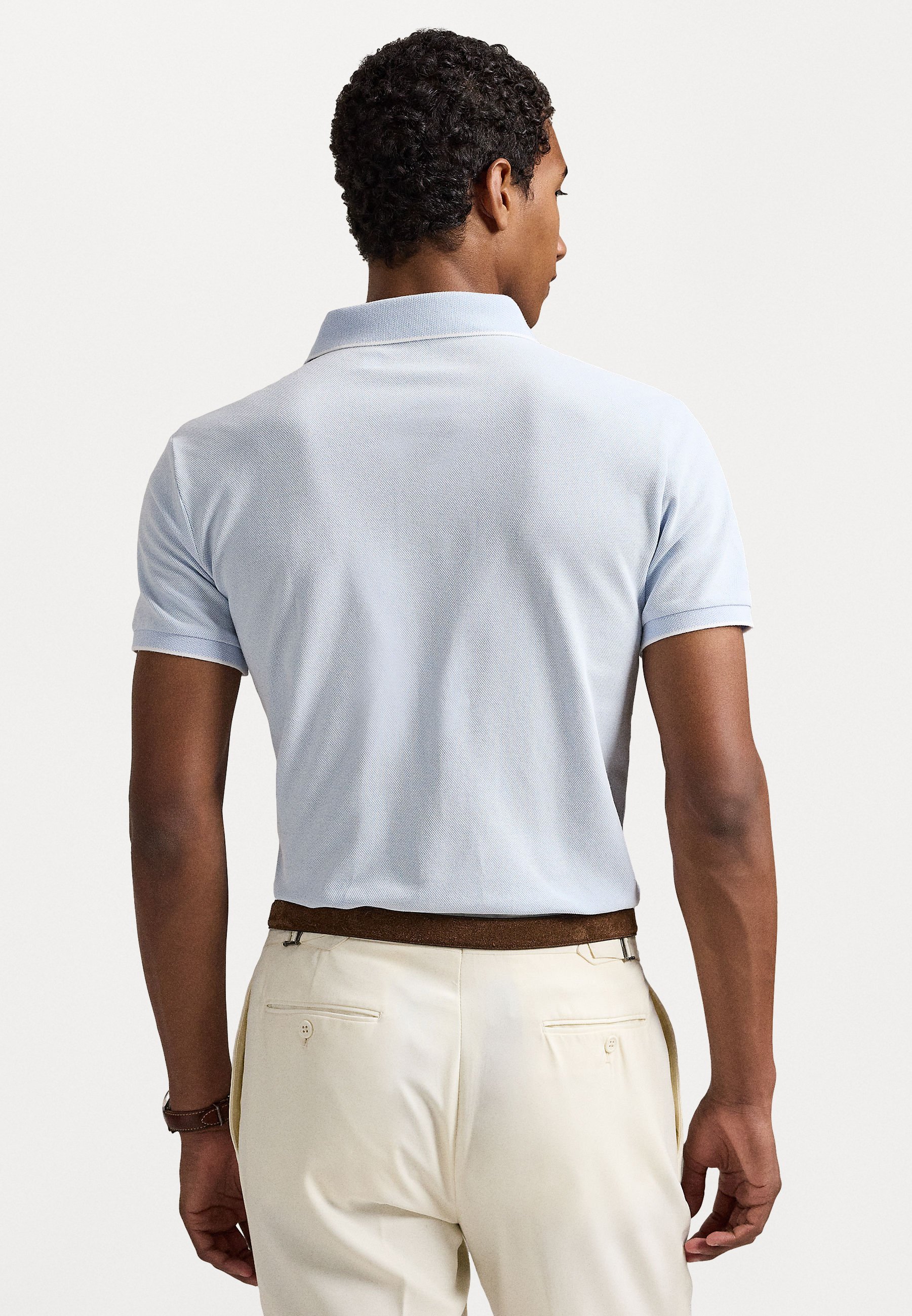 Polo Ralph Lauren CUSTOM SLIM FIT STRETCH OXFORD MESH POLO - Poloshirt - kantoorblauw/wit