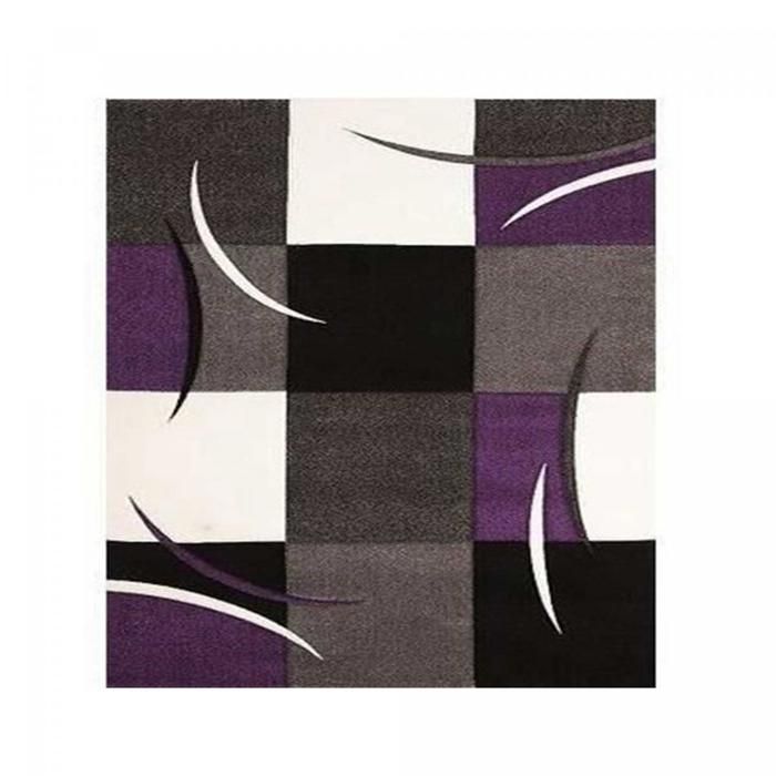 Tapete para sala de jantar 200x290, tecido, padrão xadrez retangular roxo LYN8 COMMA