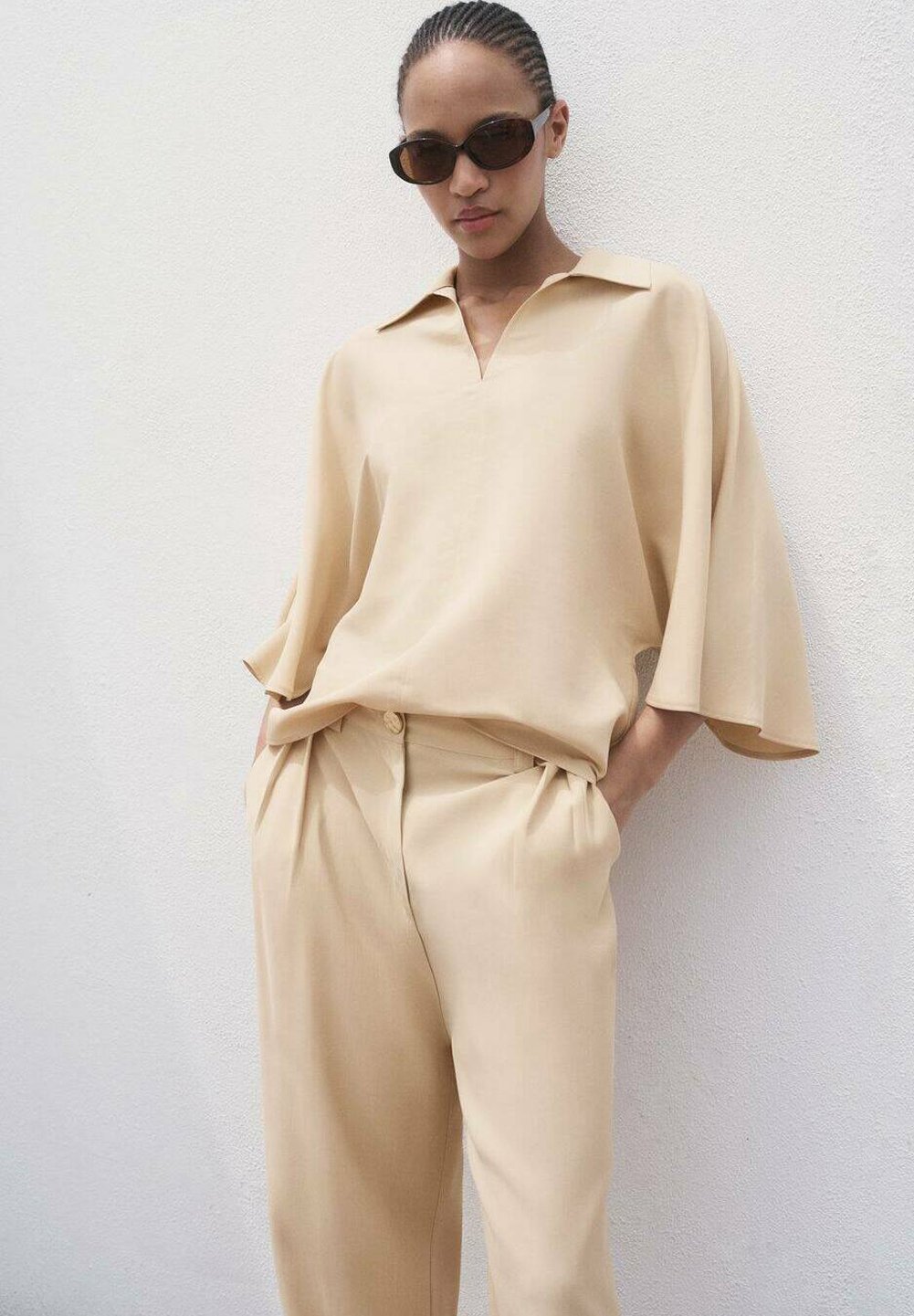 Mango MIT DREIVIERTELÄRMELN - Blouse - sand