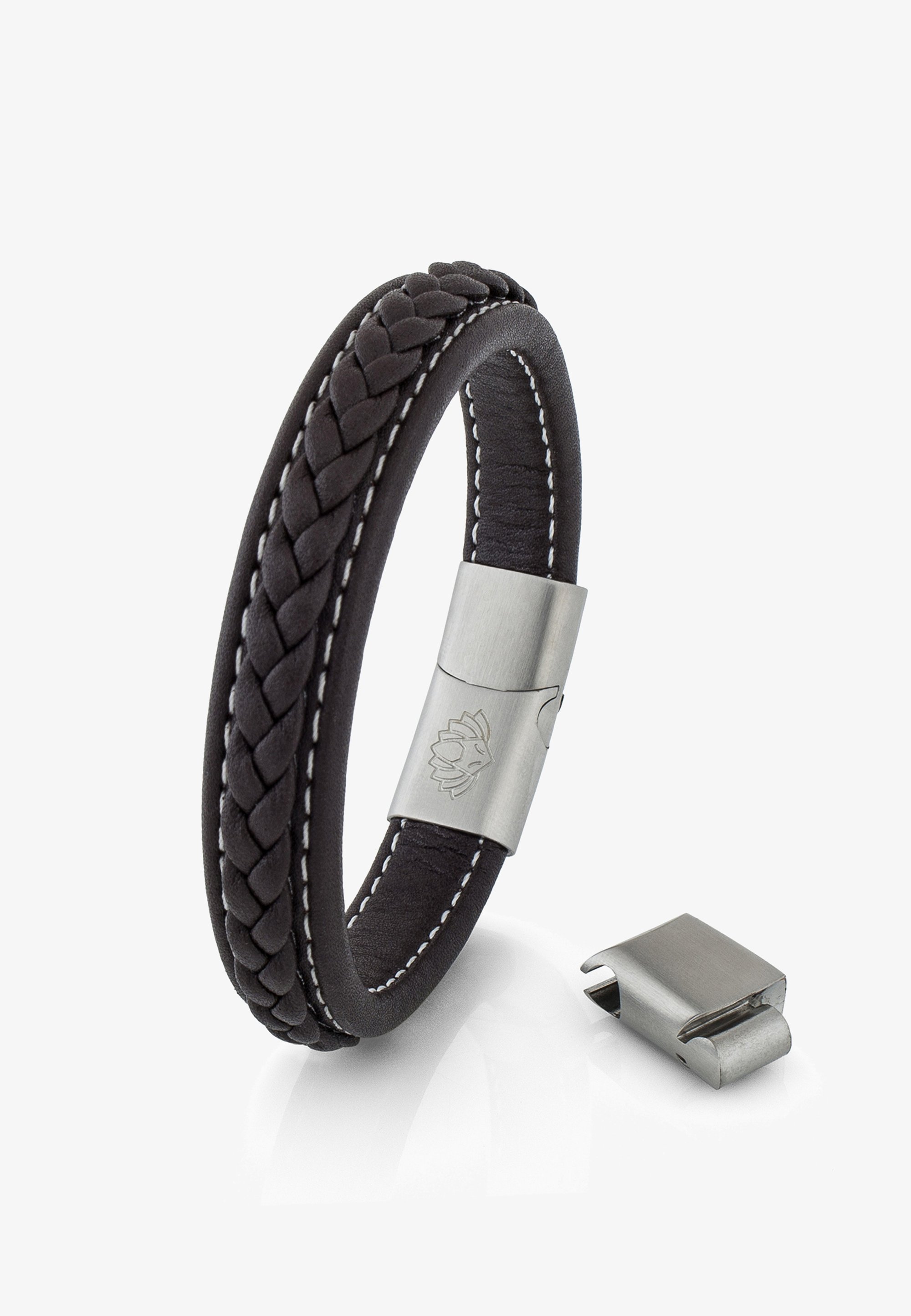 Bracelet Akitsune MATT - couleur argent/marron
