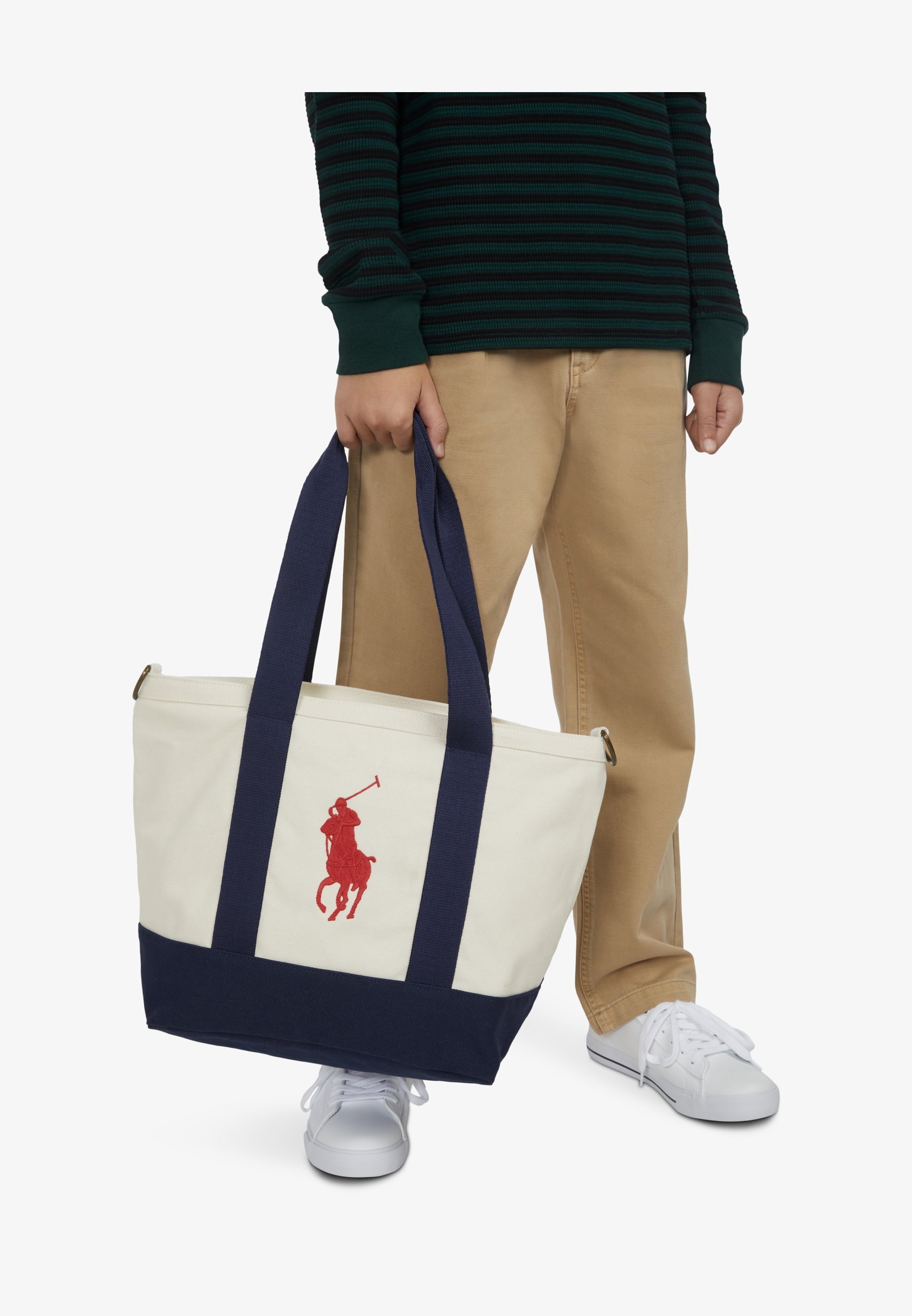 Bolsa tote unissex Polo Ralph Lauren PLAYER - branca/azul marinho