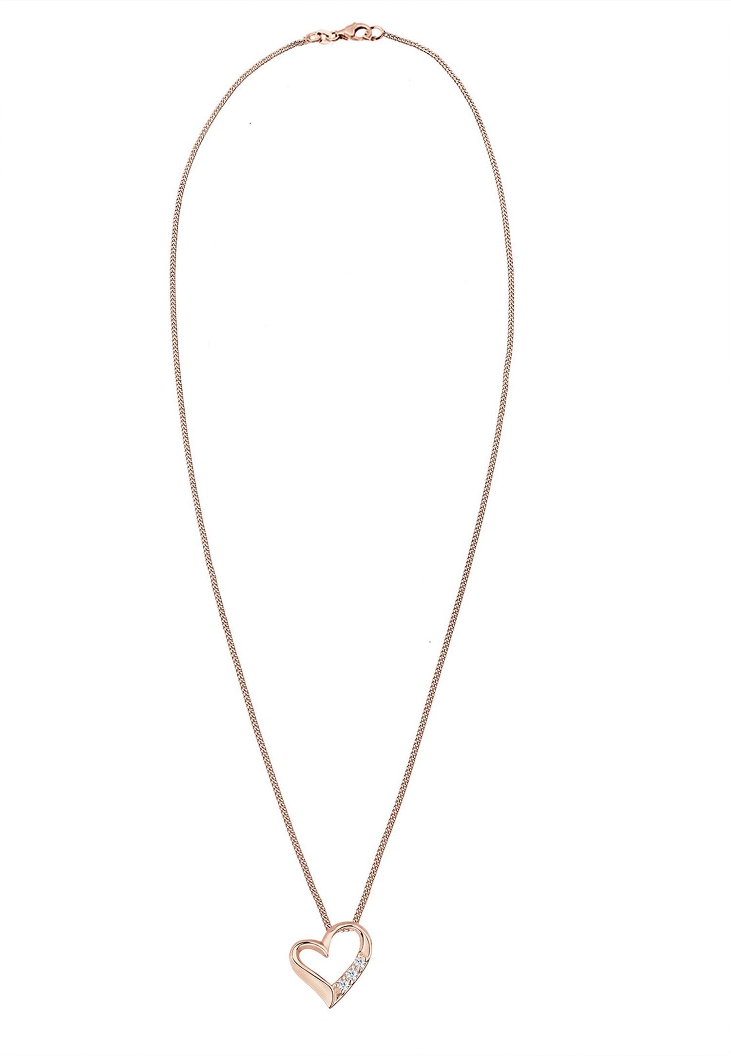 Elli DIAMONDS Femmes Pendentif Cœur Éternité avec Diamants (0.045 ct.) en Argent Sterling 925