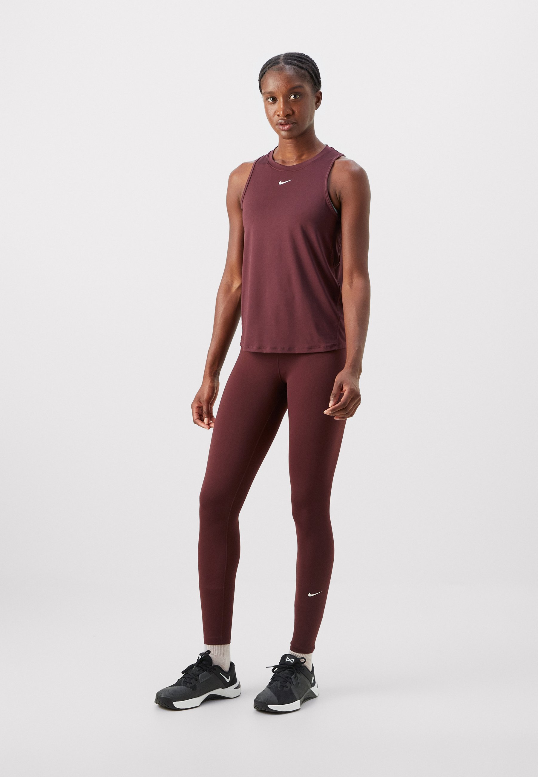 Nike Performance Leggings - bordeauxrood/wit