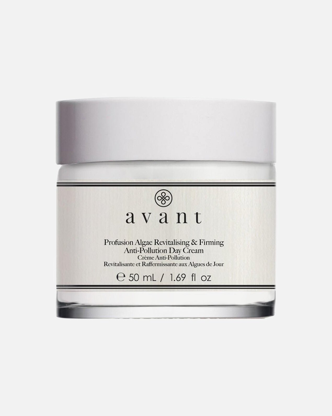 Denný krém Avant Skincare s omladzujúcim a UV ochranou, extraktom z rias, revitalizuje, spevňuje a pôsobí proti znečisteniu – 50 ml