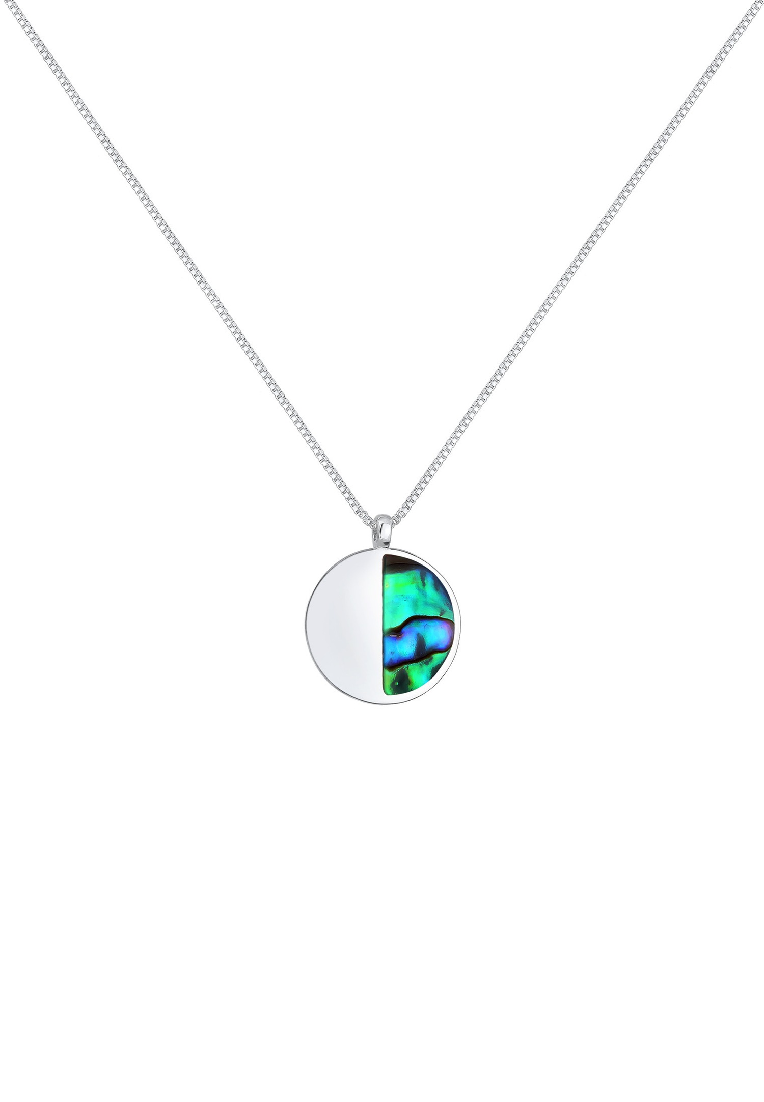 Elli Mer Plage Plaquettaire Abalone Collier Femme (925/1000) Argent