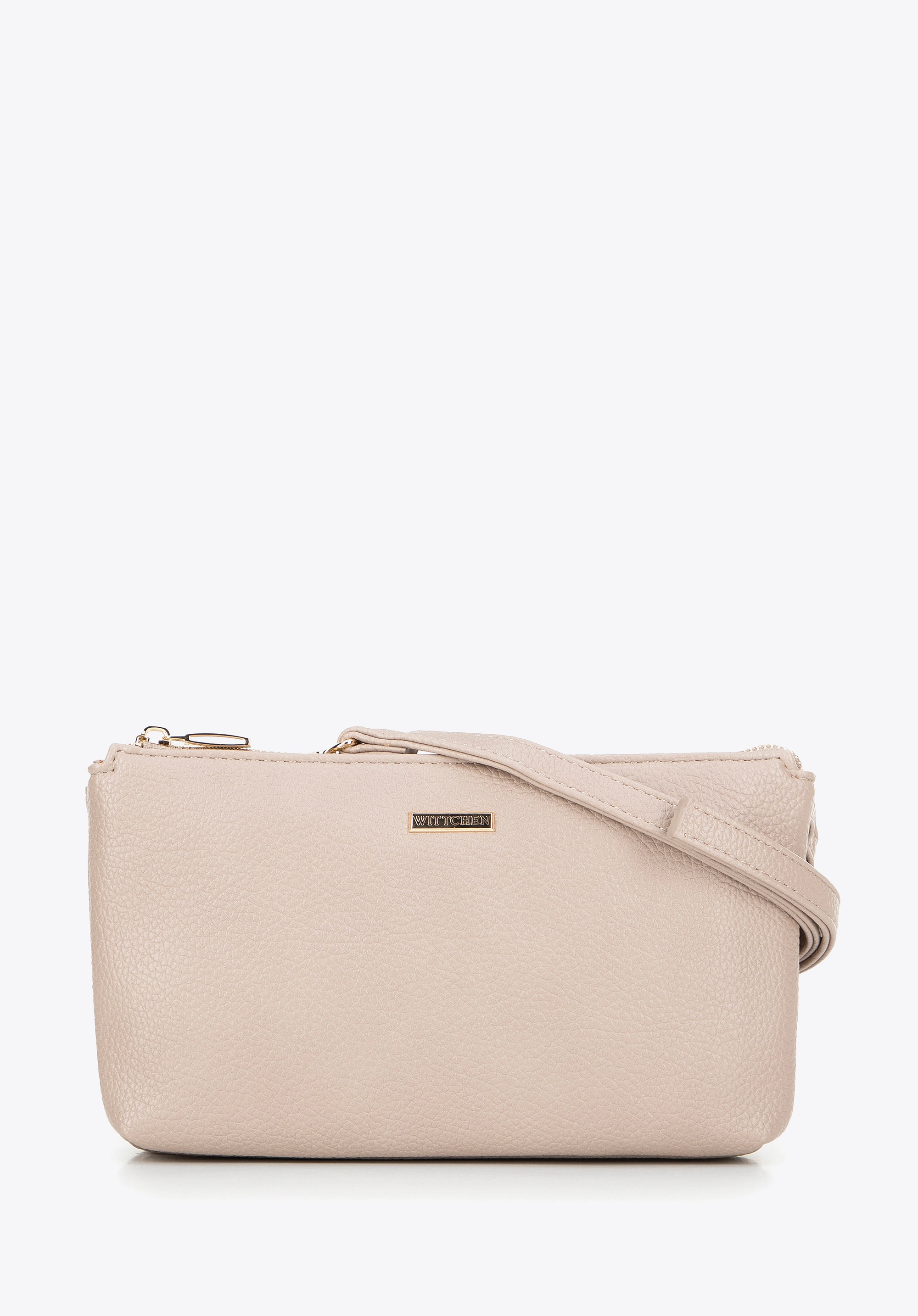 Crossbody z ekoskóry dwukomorowa beżowa