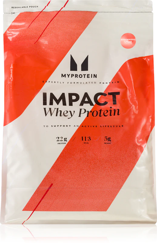 Suplemento alimentar MyProtein Impact Whey Protein, proteína de soro de leite.