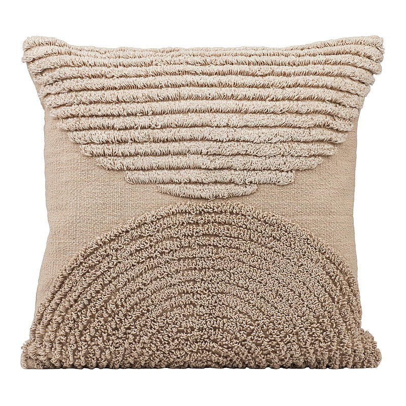 Cuscino decorativo 45x45 cm, trapuntato, beige.