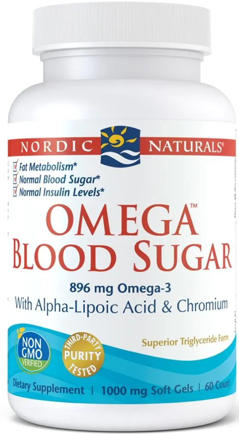 Nordic Naturals Omega Blood Sugar 896 mg,Preparat wspierający kontrolę poziomu glukozy we krwi, Kapsułki