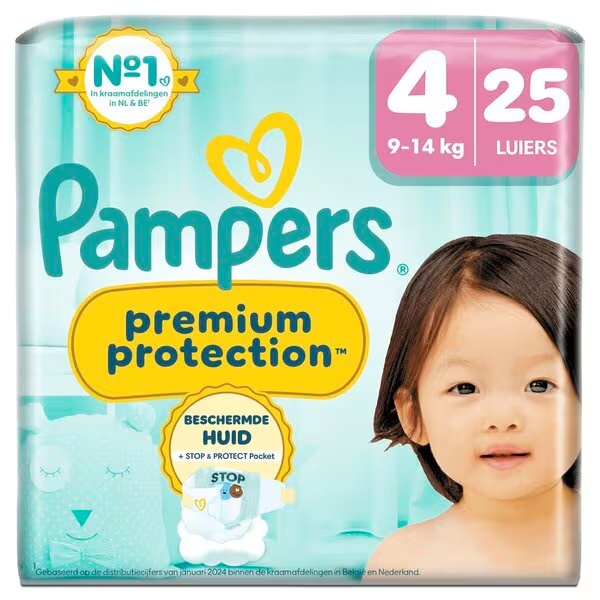 „Pampers Premium Protection“ sauskelnės, 4 dydis (9–14 kg), 25 vnt.