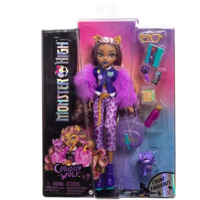 Monster High-Clawdeen Wolf-Poupée avec chien Crescent et accessoires HRP65