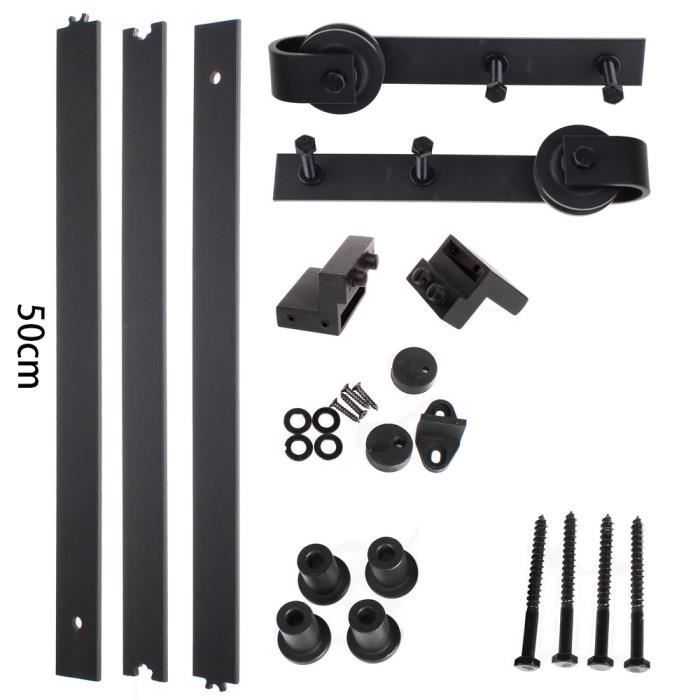 UNI Kit de Porte Coulissante 150cm Rail Porte Suspendue Coulissante Ensemble Porte à Galandage