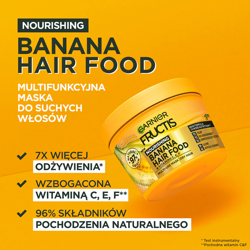 Máscara nutritiva Garnier Fructis Hair Food para cabelos secos