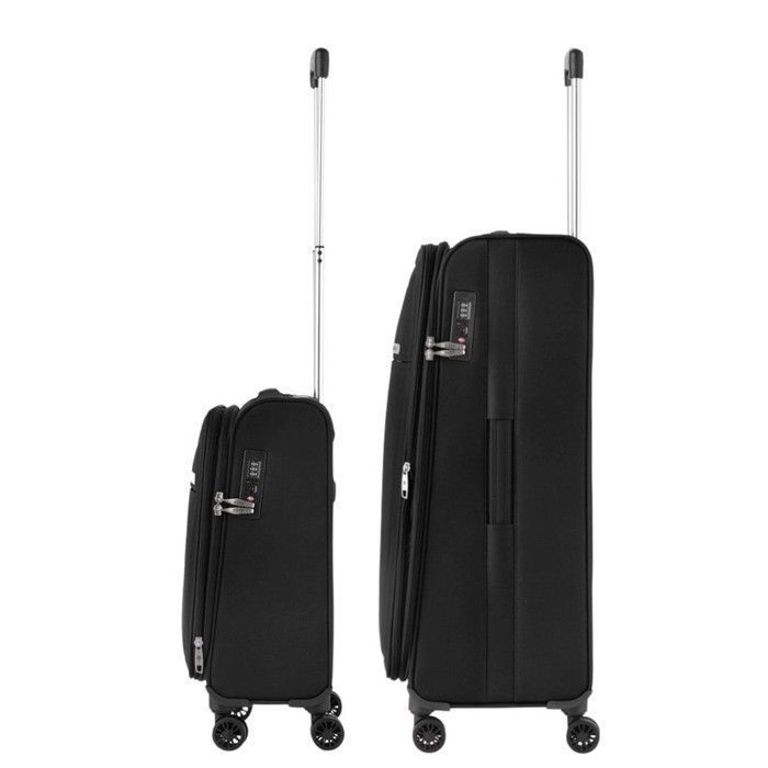 CarryOn Air Set of 2 Soft Suitcases - Black Expandable carry-on suitcase with large
