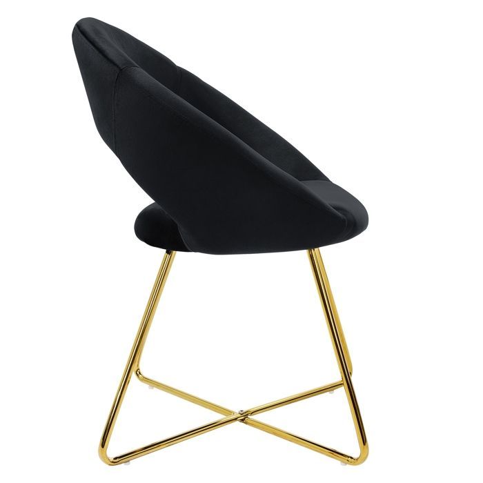 ML-Design Set van 2 zwarte fluwelen eetkamerstoelen met gewatteerde zitting, fauteuil voor eettafel, make-upkamer, woonkamer, keuken