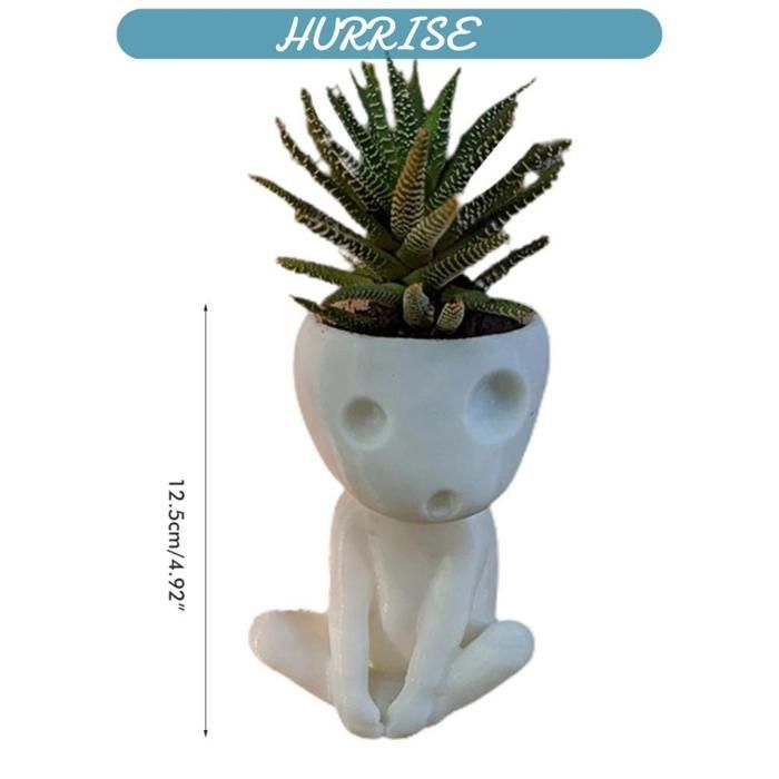 Maceta con forma de cara Sonew, maceta con luz en forma de cara, maceta de resina, maceta decorativa para suculentas.