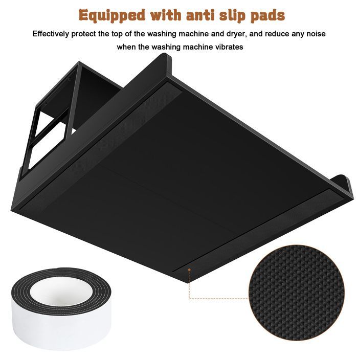 Washing Machine and Dryer Countertop with Shelf, 68.5 × 68.5 × 42 cm, with Non-Slip Feet and Protective Edges