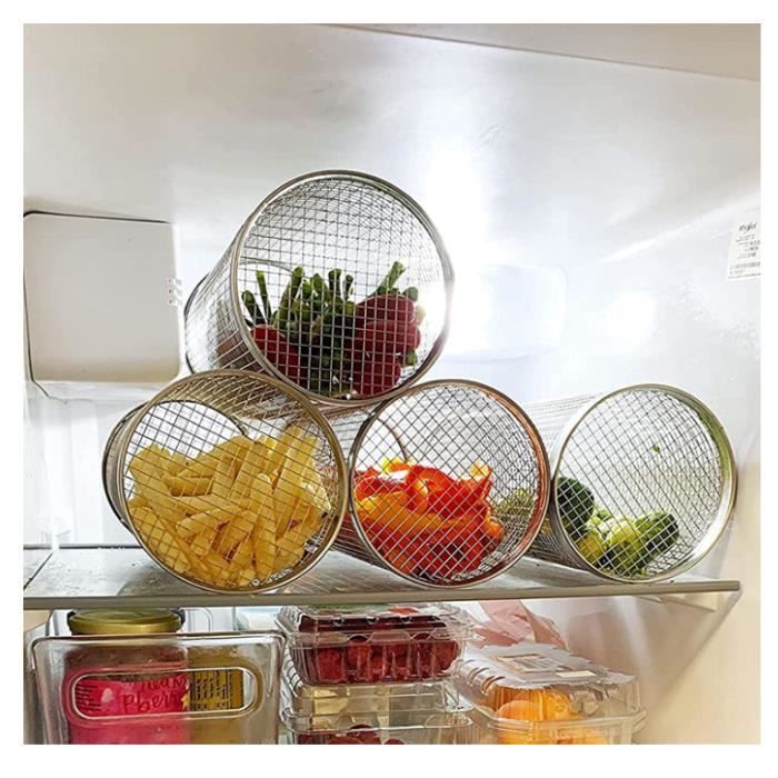 Barbecue Accessories - Stainless Steel Basket - 2pcs - Cylindrical - For Vegetables and Steak