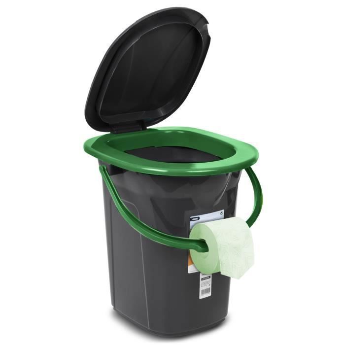 Toilette portable - GreenBlue - GB320 - 19L - Noir-Vert - Incl. porte-papier