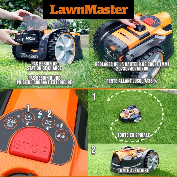 LAWNMASTER - VRM16 - 24V - 16cm - Perimeter Cordless Robotic Lawnmower