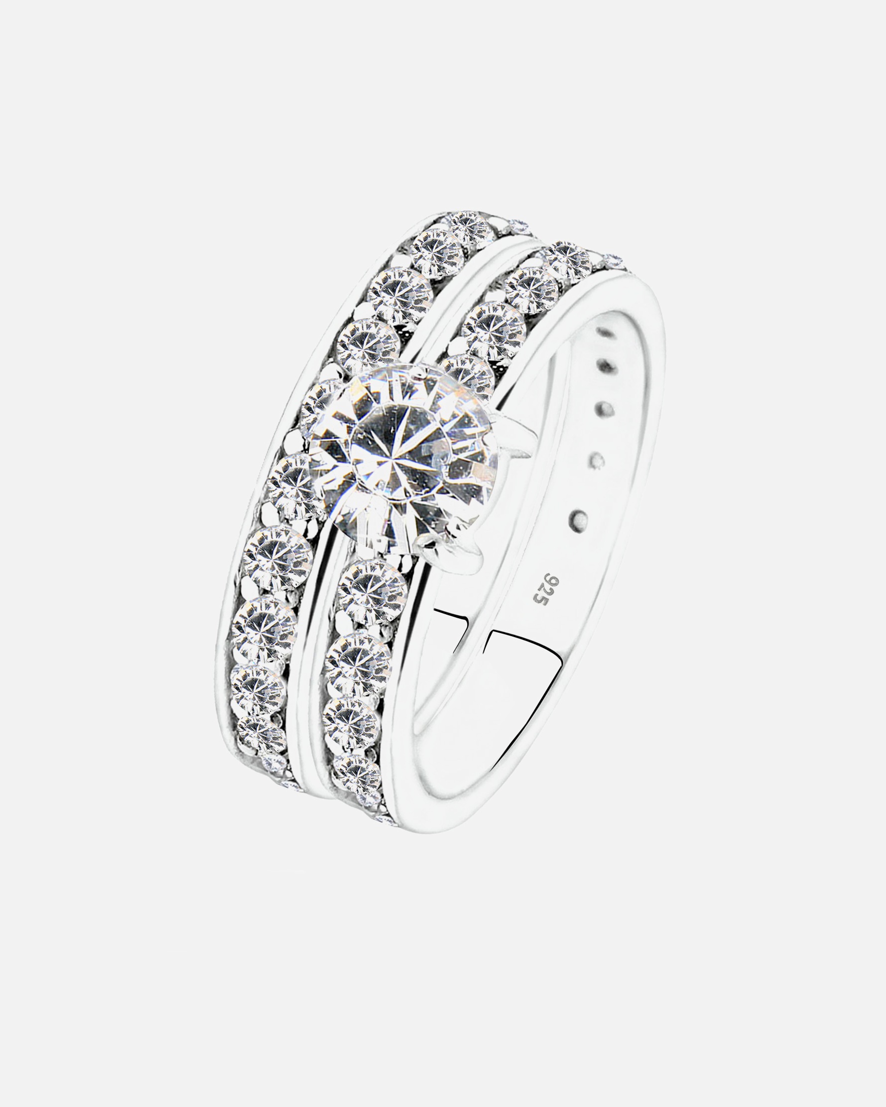 Elli Femmes set bague empilable avec cristaux en argent sterling 925