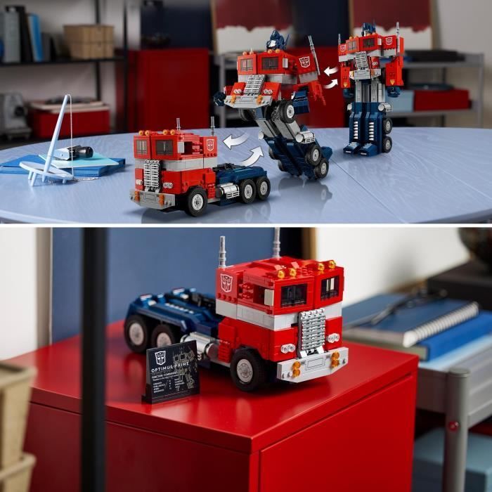LEGO® Icons™ 10302 Transformers Optimus Prime, Minifigure Robot Autobot, Kit modello camion, Adulto