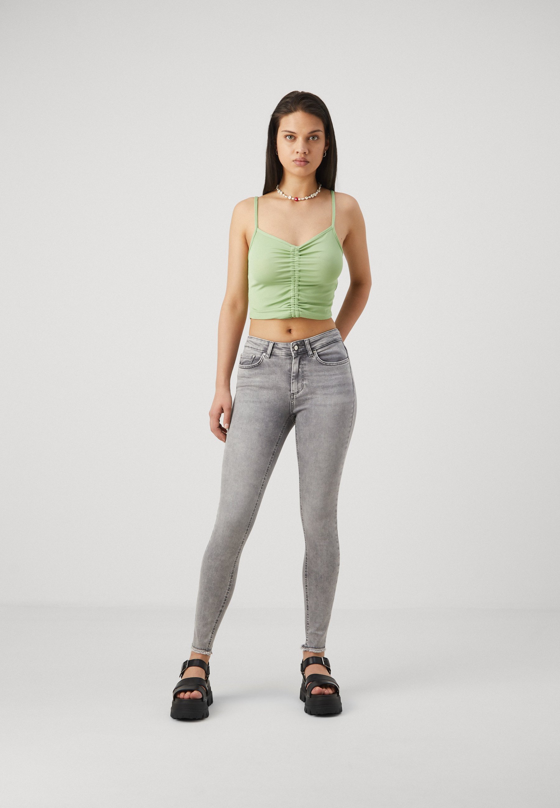 SOLO SU BLLUSH LIFE MID - Jeans Skinny Fit - denim grigio