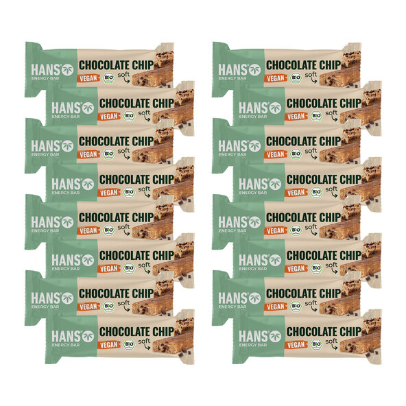 Vegane Bio Havrebar, Chokoladestykker, 16 stk. sæt (16 x 35 g = 560 g)